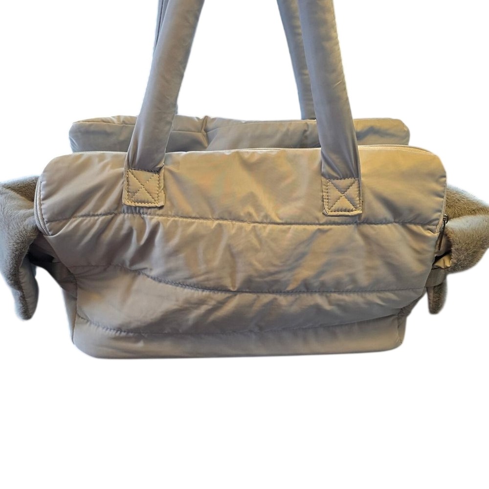 Symphony Pet Small Dog Handbag Carrier‎ Faux Fur Mesh Fabric Gray